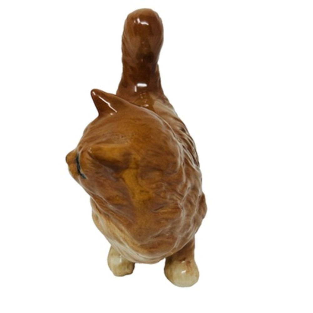 Beswick Persian Cat Ginger Orange Glossy 80s Collectible Figure 5" Tall - Picture 5 of 12